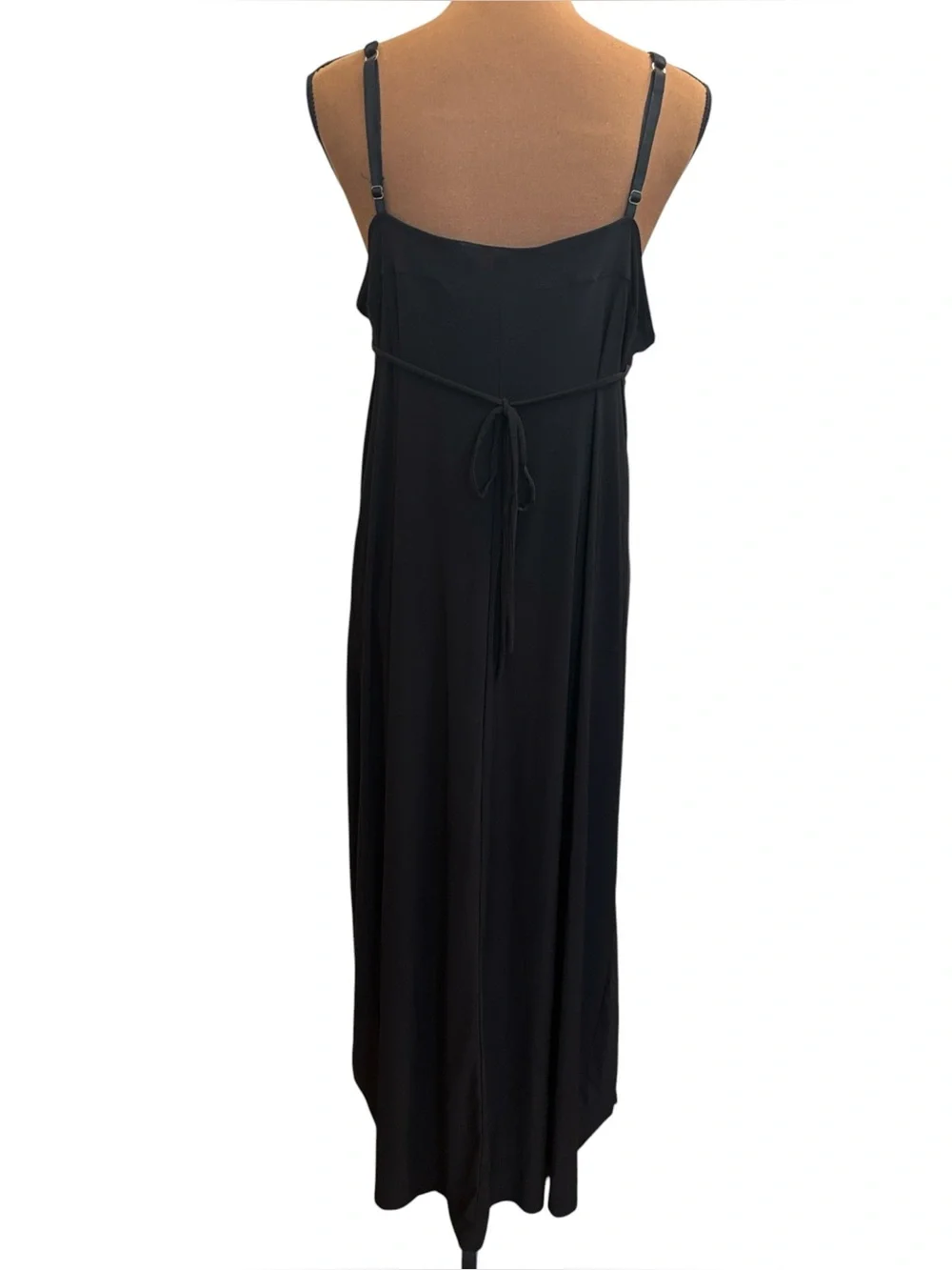 Ambrielle Black & Silver Lace Cup Spaghetti Strap Long Night Gown Size‎ Large